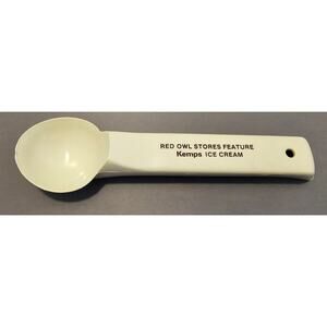 Vintage Red Owl Stores Feature - 8" White Kemps Plastic Ice Cream Scoop